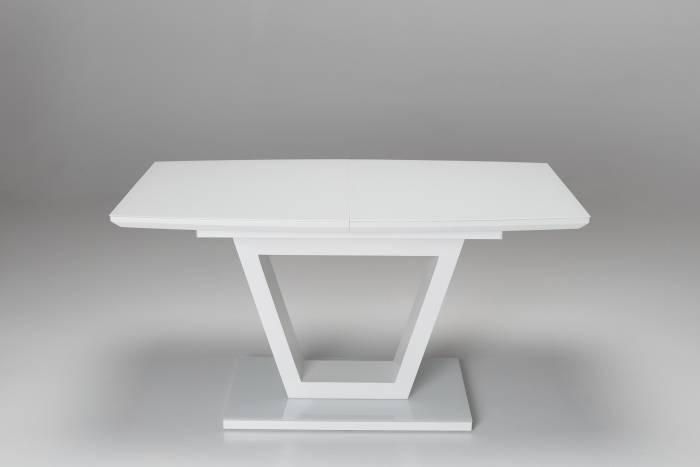 Vermont 1.4m to 1.8m Extendable Dining Table with Sculptural Base - White Gloss