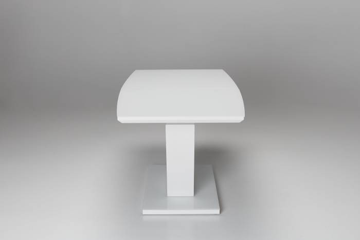 Vermont 1.4m to 1.8m Extendable Dining Table with Sculptural Base - White Gloss