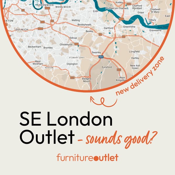 Furniture Outlet Charlton - South East London Delivery Area Map