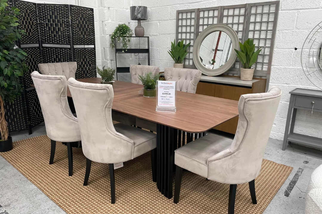 Wooden Extended Dining Table Set at Furniture Outlet Stores