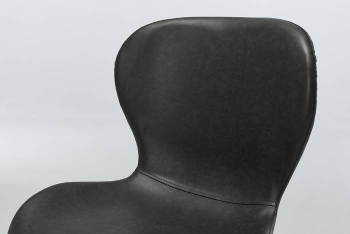 Billie - Modern Dark Grey Dining Chairs with Black Metal Legs