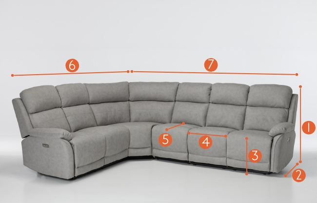 Austin Modern Electric Reversible Corner Recliner Sofa measurements