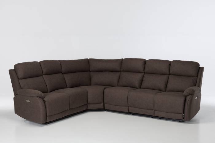Austin Modern Electric Reversible Corner Recliner Sofa - Brown Brushed Faux Suede