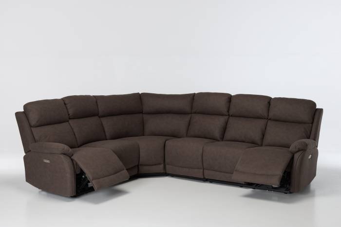 Austin Modern Electric Reversible Corner Recliner Sofa - Brown Brushed Faux Suede