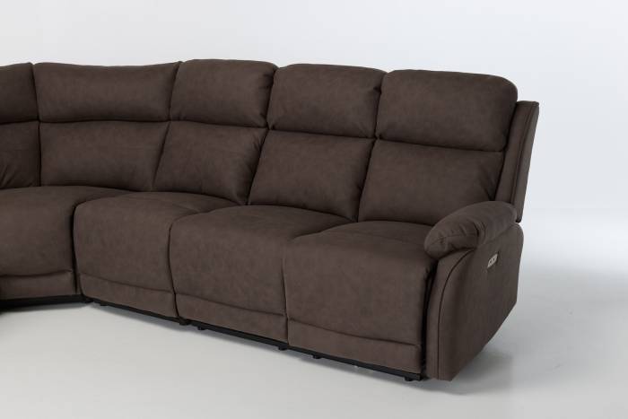 Austin Modern Electric Reversible Corner Recliner Sofa - Brown Brushed Faux Suede