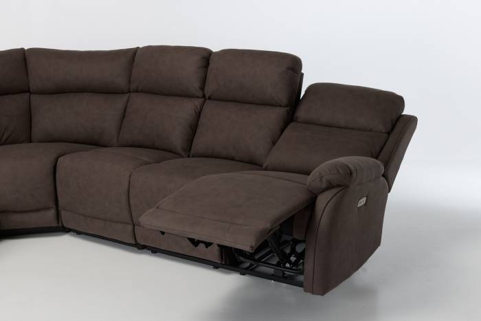 Austin Modern Electric Reversible Corner Recliner Sofa - Brown Brushed Faux Suede