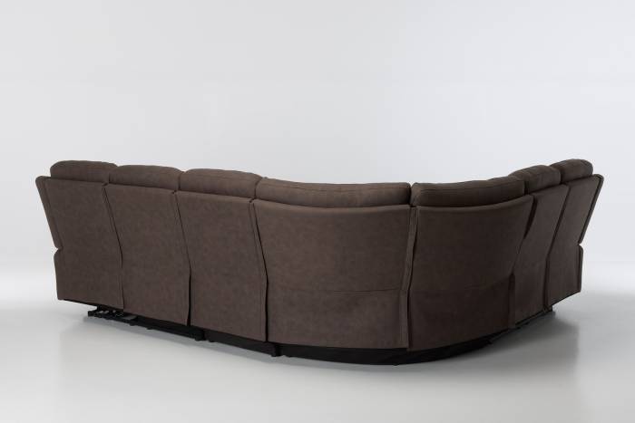 Austin Modern Electric Reversible Corner Recliner Sofa - Brown Brushed Faux Suede