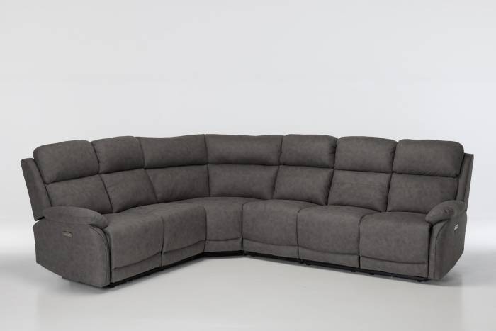 Austin Modern Electric Reversible Corner Recliner Sofa - Dark Grey Brushed Faux Suede