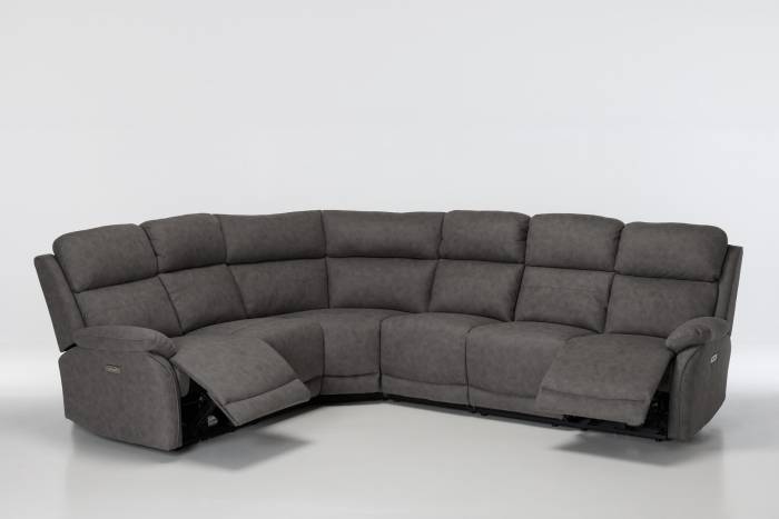 Austin Modern Electric Reversible Corner Recliner Sofa - Dark Grey Brushed Faux Suede
