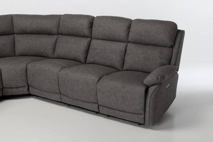 Austin Modern Electric Reversible Corner Recliner Sofa - Dark Grey Brushed Faux Suede