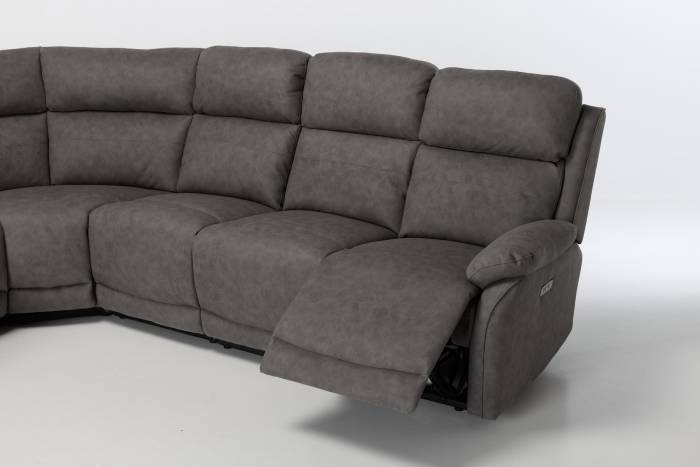 Austin Modern Electric Reversible Corner Recliner Sofa - Dark Grey Brushed Faux Suede