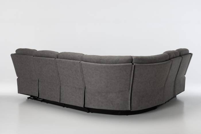 Austin Modern Electric Reversible Corner Recliner Sofa - Dark Grey Brushed Faux Suede