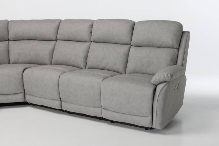 Austin Modern Electric Reversible Corner Recliner Sofa - Light Grey Brushed Faux Suede