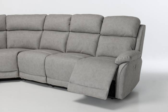 Austin Modern Electric Reversible Corner Recliner Sofa - Light Grey Brushed Faux Suede