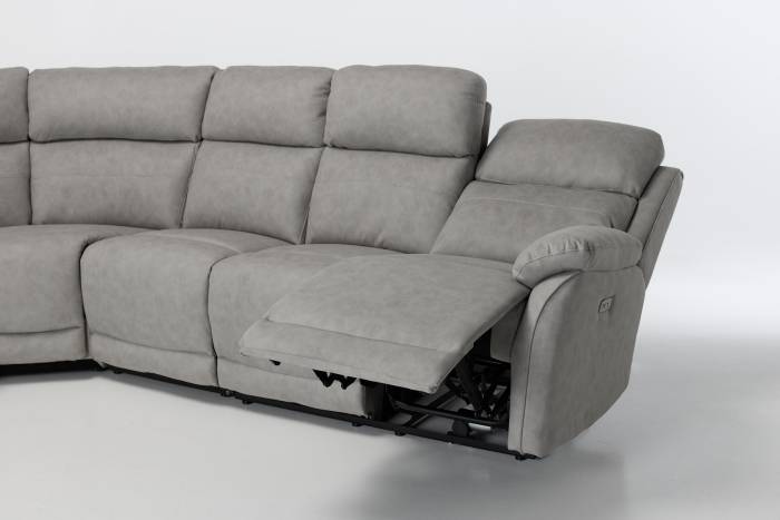 Austin Modern Electric Reversible Corner Recliner Sofa - Light Grey Brushed Faux Suede