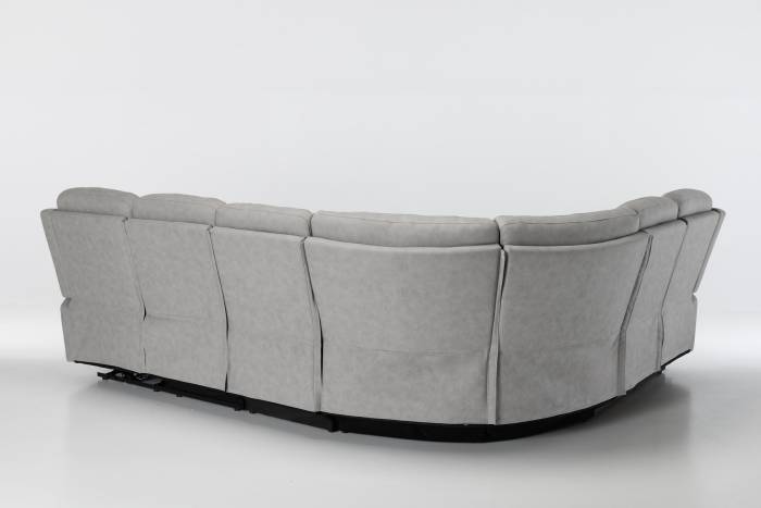 Austin Modern Electric Reversible Corner Recliner Sofa - Light Grey Brushed Faux Suede