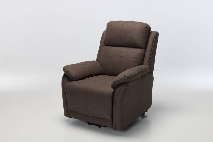 Austin Modern Electric Rise & Recline Armchair - Brown Brushed Faux Suede