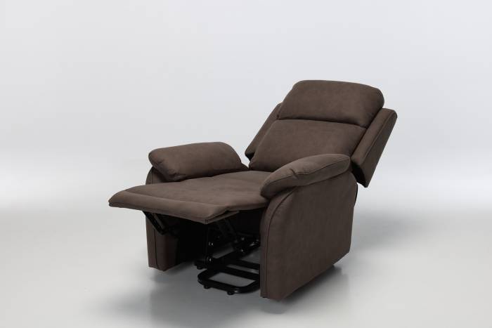 Austin Modern Electric Rise & Recline Armchair - Brown Brushed Faux Suede