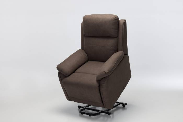 Austin Modern Electric Rise & Recline Armchair - Brown Brushed Faux Suede