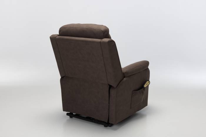 Austin Modern Electric Rise & Recline Armchair - Brown Brushed Faux Suede