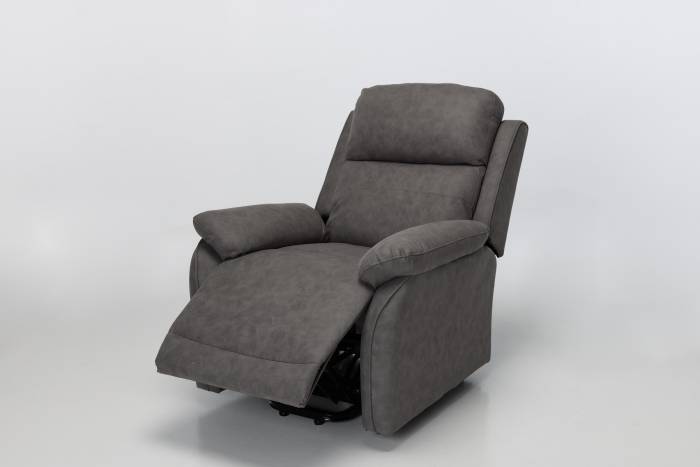 Austin Modern Electric Rise & Recline Armchair - Dark Grey Brushed Faux Suede