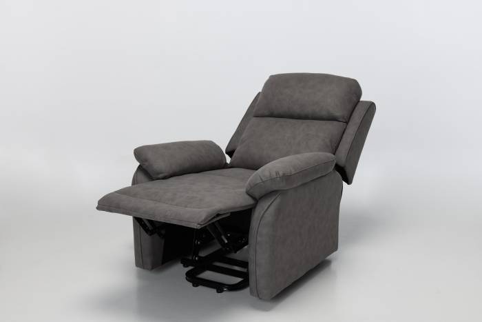 Austin Modern Electric Rise & Recline Armchair - Dark Grey Brushed Faux Suede