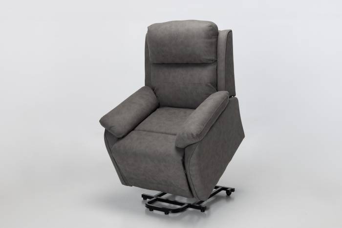 Austin Modern Electric Rise & Recline Armchair - Dark Grey Brushed Faux Suede