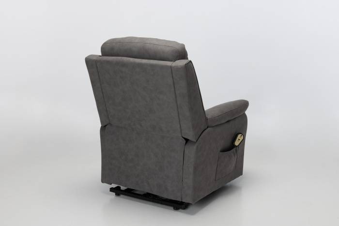 Austin Modern Electric Rise & Recline Armchair - Dark Grey Brushed Faux Suede