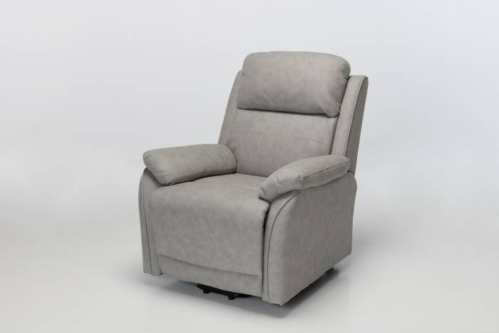 Austin Modern Electric Rise & Recline Armchair - Light Grey Brushed Faux Suede
