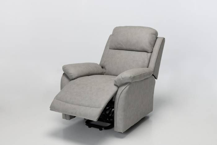 Austin Modern Electric Rise & Recline Armchair - Light Grey Brushed Faux Suede