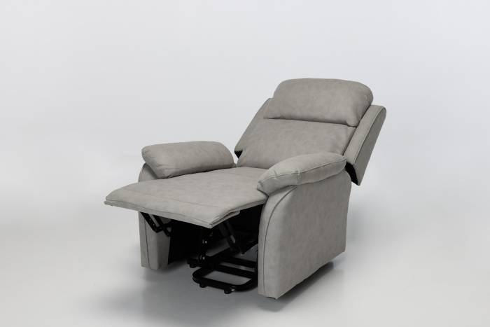 Austin Modern Electric Rise & Recline Armchair - Light Grey Brushed Faux Suede