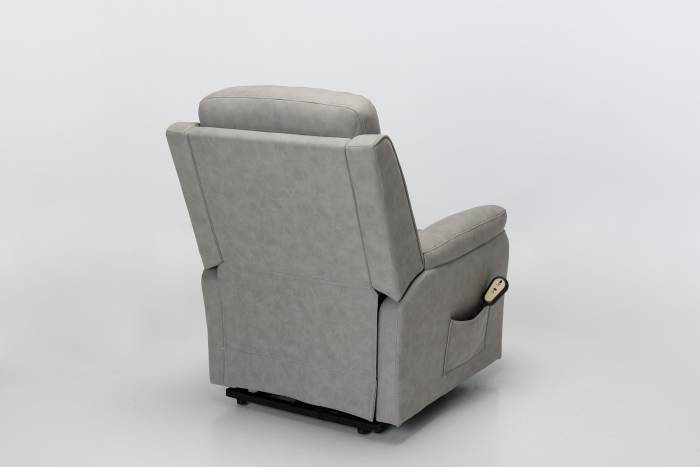 Austin Modern Electric Rise & Recline Armchair - Light Grey Brushed Faux Suede