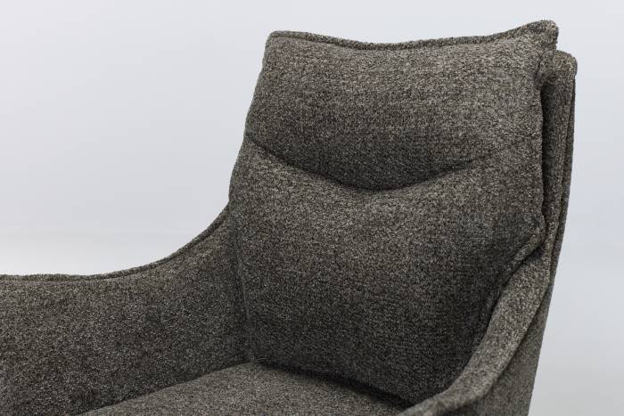 Cali Swivel Dining Chairs with Black Legs - Smoke Grey Woven Chenille