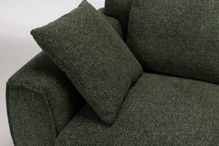 Dakota Modern Sofa - Dark Green Woven Chenille