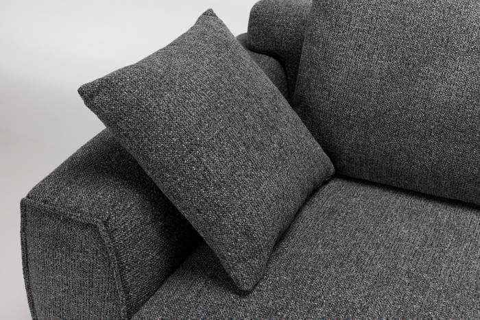 Dakota Modern Sofa - Dark Grey Woven Chenille