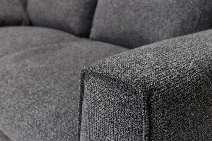 Dakota Modern 2.5 Seater Sofa - Dark Grey Woven Chenille