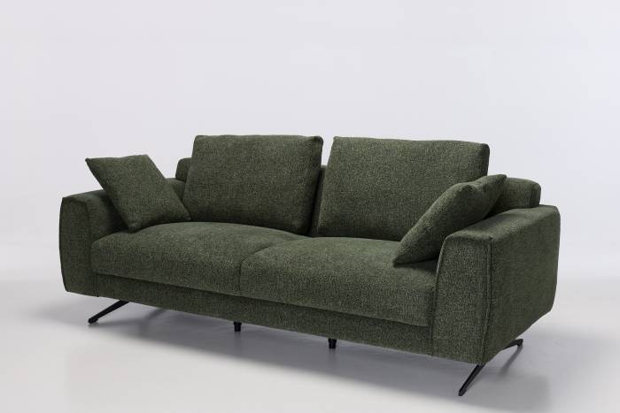 Dakota Modern 4 Seater Sofa - Dark Green Woven Chenille