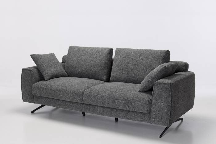 Dakota Modern 4 Seater Sofa - Dark Grey Woven Chenille