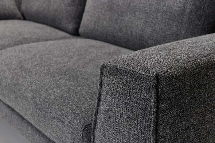 Dakota Modern 4 Seater Sofa - Dark Grey Woven Chenille