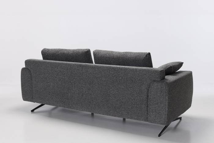 Dakota Modern 4 Seater Sofa - Dark Grey Woven Chenille