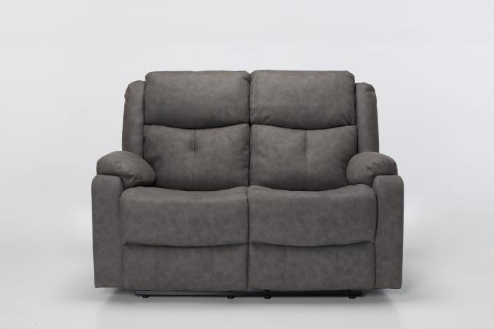 Dalton Modern Manual Reclining 2 Seater Sofa - Dark Grey Brushed Faux Suede