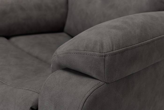 Dalton Modern Manual Reclining Armchair - Dark Grey Brushed Faux Suede