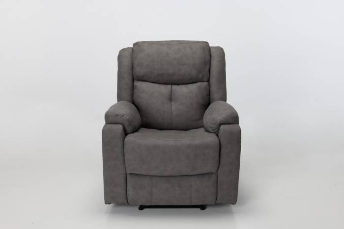 Dalton Modern Manual Reclining Armchair - Dark Grey Brushed Faux Suede