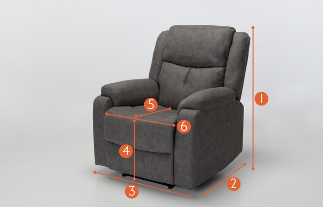Dalton Modern Manual Reclining Armchair measurements