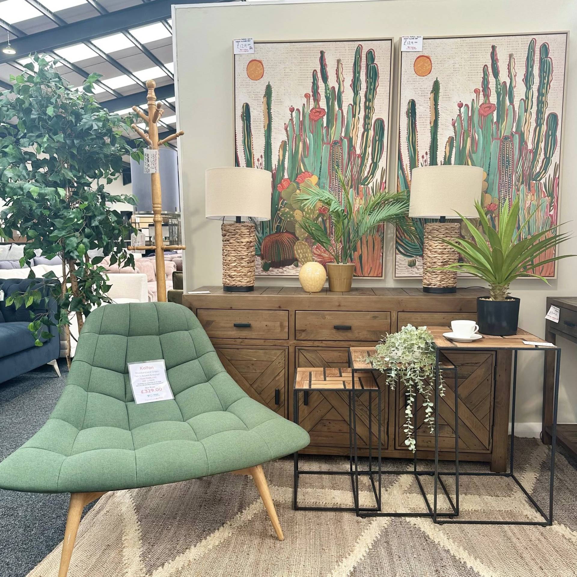 Kolton woodland green accent armchair at Furniture Outlet
