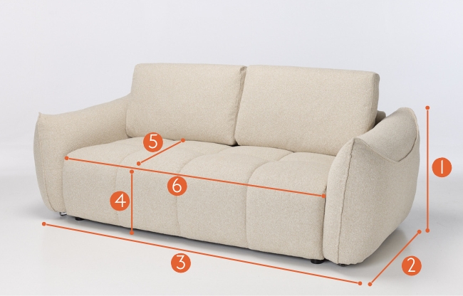 Luna Modern 3.5 Seater Sofa measurements