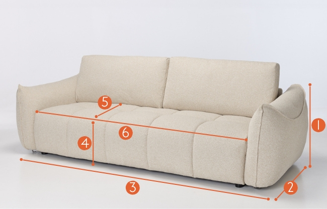 Luna Modern 4.5 Seater Sofa measurements