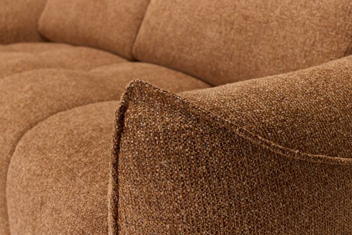 Luna Modern Sofa - Copper Woven Chenille