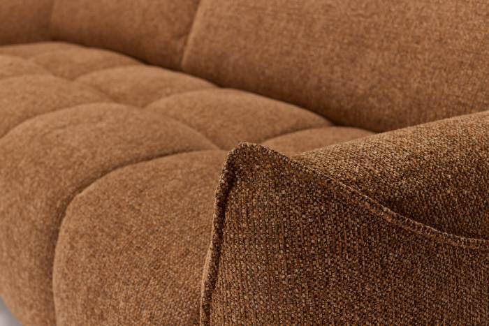 Luna Modern 4.5 Seater Sofa - Copper Woven Chenille