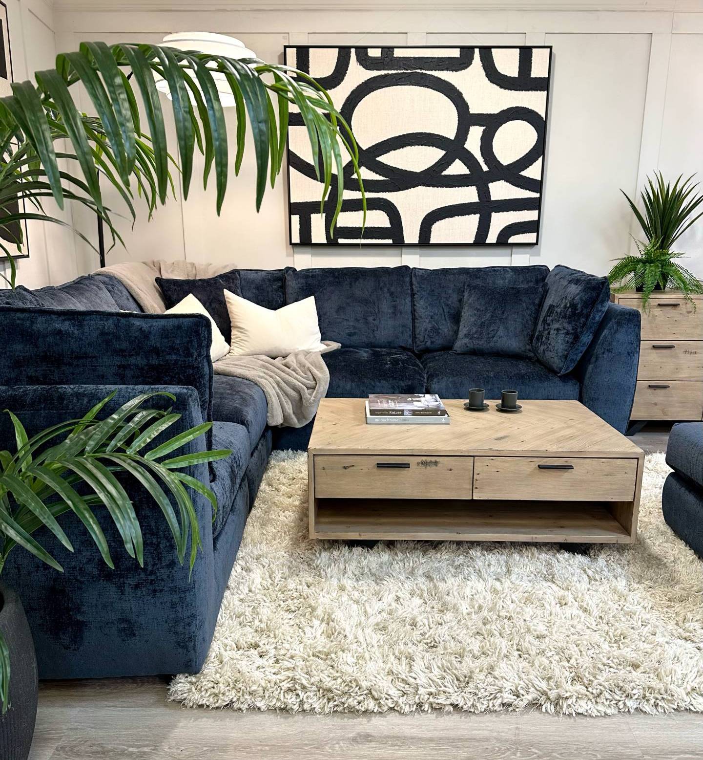 Marley Blue Modular Sofa at Furniture Outlet